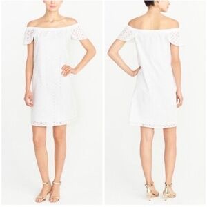 JCREW off the shoulder Eyelet Dress